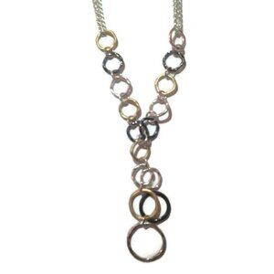 Alfani Tri-Tone Circle Shaky Frontal 17" Necklace NWOT